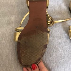Zara Shoes - Gold ankle wrap Zara sandals Zara Shoes - Gold ankle wrap Zara sandals